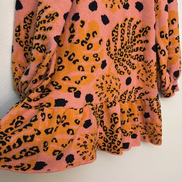 Anthropologie Farm Rio Palms Sweater Mini Dress XL - Picture 7 of 9